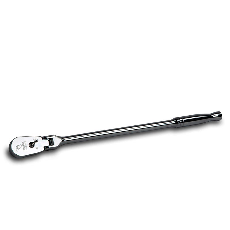 Capri Tools 1/2-Inch Drive Low Profile Flex-Head Ratchet, True 72-Tooth, 5-Degree Swing Arc, 180-Degree Flex-Head (CP12500FX) - Image 1